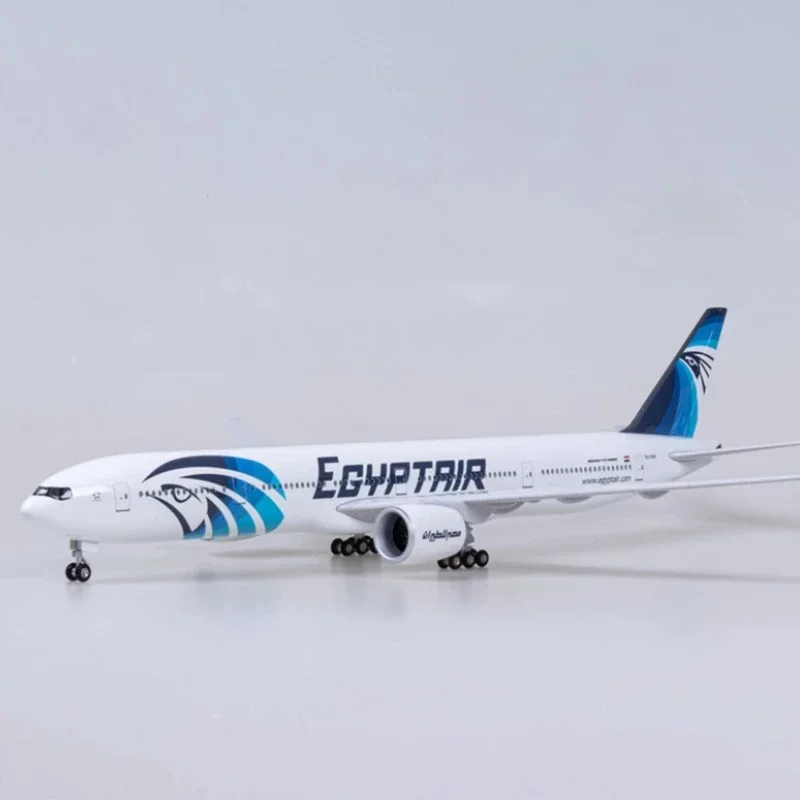 

New 47CM 1/157 Scale 777 B777 Aircraft Egypt Air Airlines Model W Light and Wheel Landing Gear Diecast Plastic Resin Plane Decor