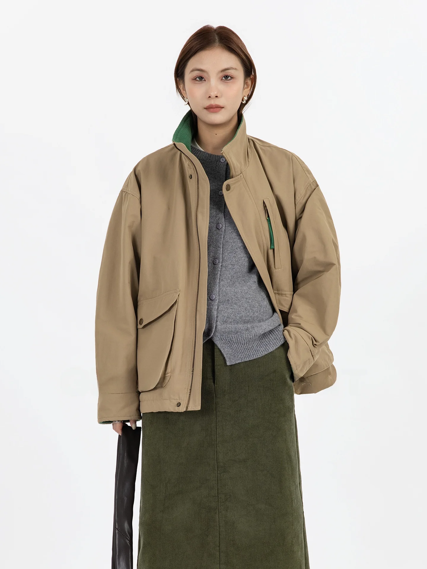 

Теплая женская куртка с воротником-стойкой, наполненная хлопком и полиэстером, с геометрическим узором, осенне-зимняя, модная, универсальная.