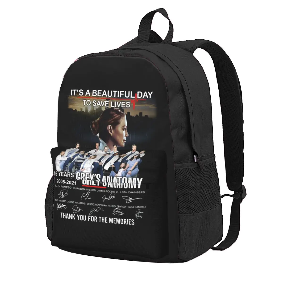 

It's A Beautiful Day To Save Lives Student Backpack School Bag Hiking Travel Daypack for Men Women Fashion Bookbag Shoulder Bags