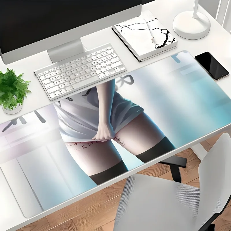 Anime Girl Thigh Socks XXL Gaming Mouse Pad Non-Slip Rubber Desk Mat Extended Workstation