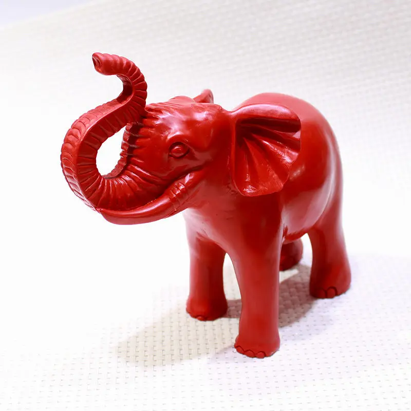 Natural cinnabar auspicious elephant solid ornaments, elephant feng shui supplies, town houses, living rooms, offices