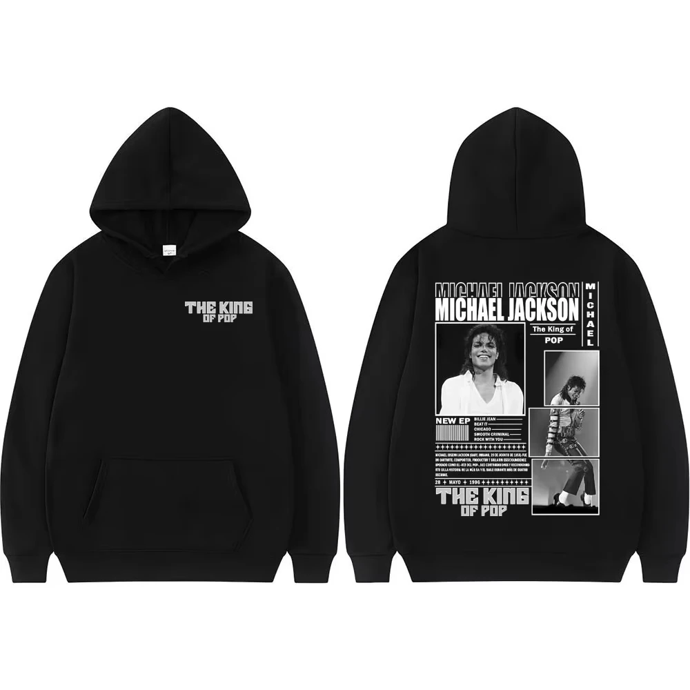 King of Pop Michael Jackson Bad Era Hoodies Men Women Fashion Hip Hop High Street Sweatshirt Fleece Casual Long Sleeve Pullovers