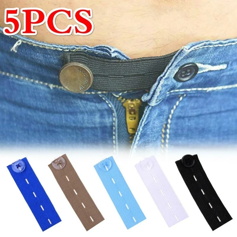 5 PCS/Set Belt Tight Trousers Jeans Waist Extenders For Pants Button Skirts Maternity Garment Button Hooks No Sewing Require