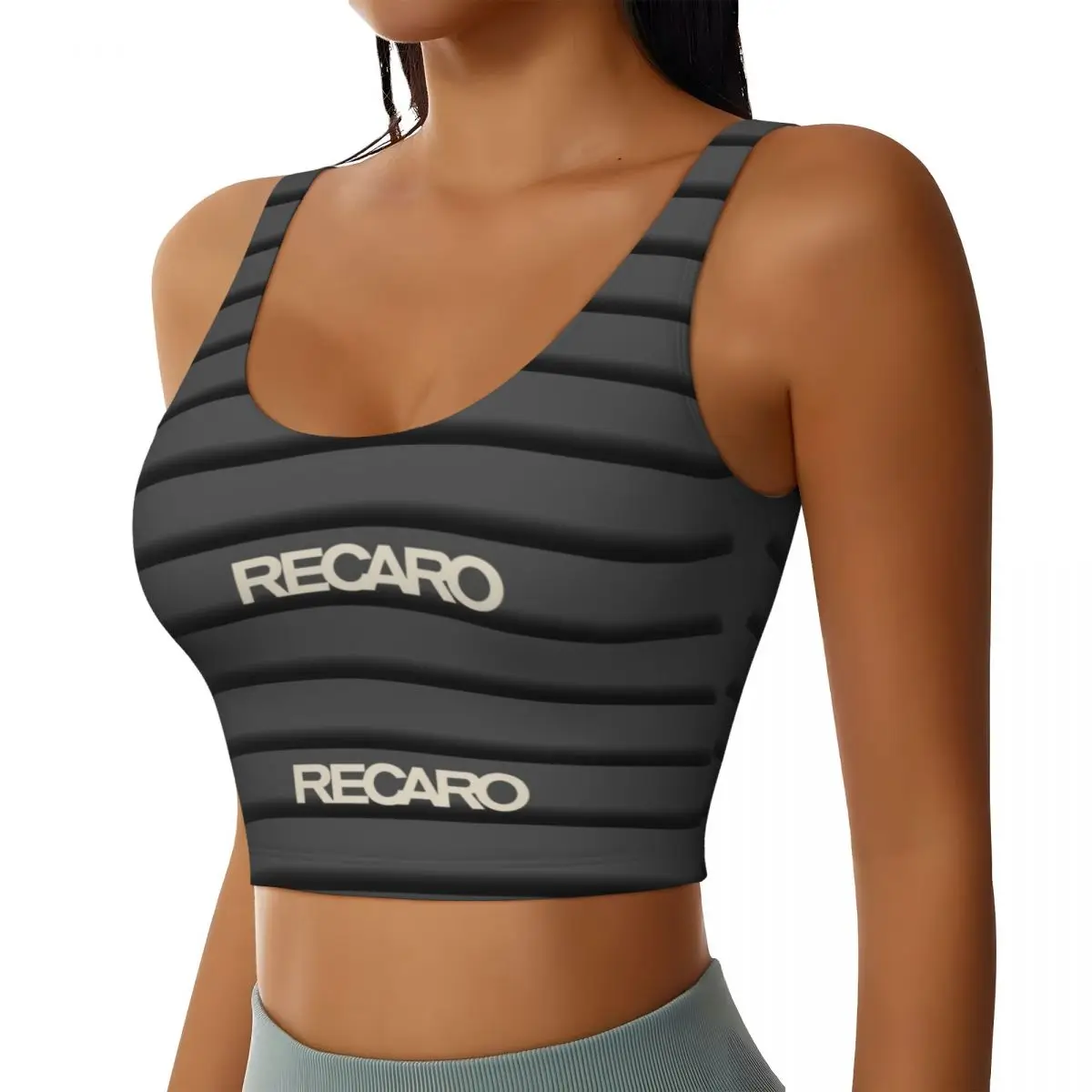 Custom High Impact Recaros Logo Sports Bra for Women Gym Workout Yoga Crop Top