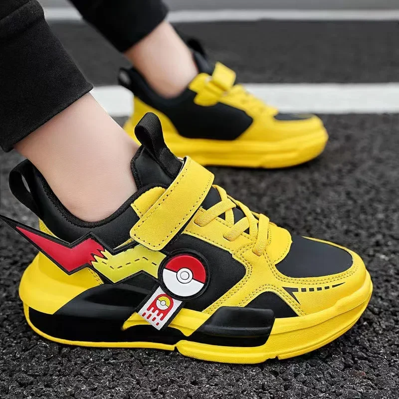 Pikachu Children Sports Shoes Spring and autumn Fashion Anime Boy Sneakers Student Breathable Non-slip Running Shoe