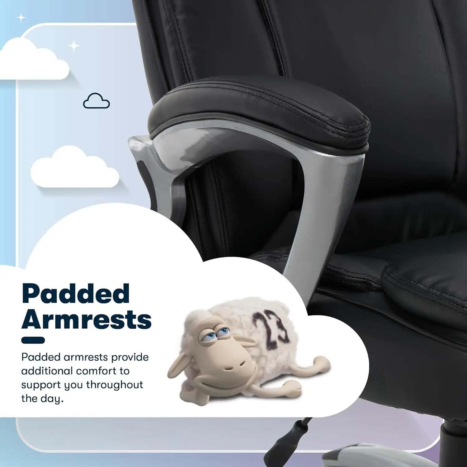 كرسي مكتب تنفيذي طويل القامة، كراسي كمبيوتر مريحة عالية الظهر مع دعم قطني، وسادة مقعد شبه قطيفة، مساند للذراعين مبطنة