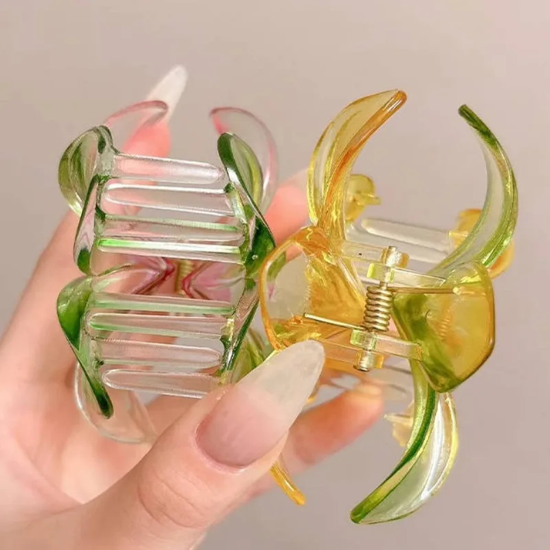 Grote acryl bloem haarclip dames doorschijnend snoepkleur haai clip plaat haar eenvoudige haaraccessoires