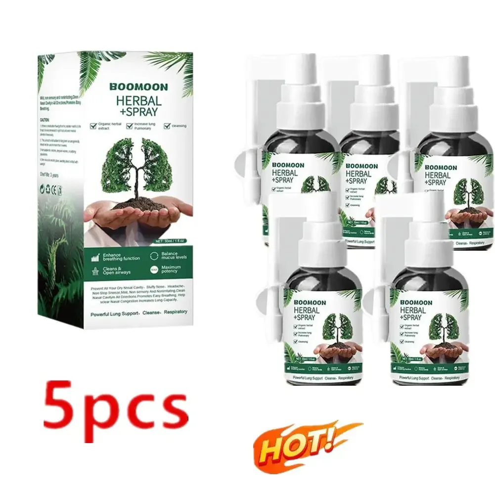 5PCS 30ml LOT Herbal Lung Cleanse Mist – Powerful Lung Support, Cleanse & Breathe – Herbal Mist Health Care Herbal Lung Cleanse