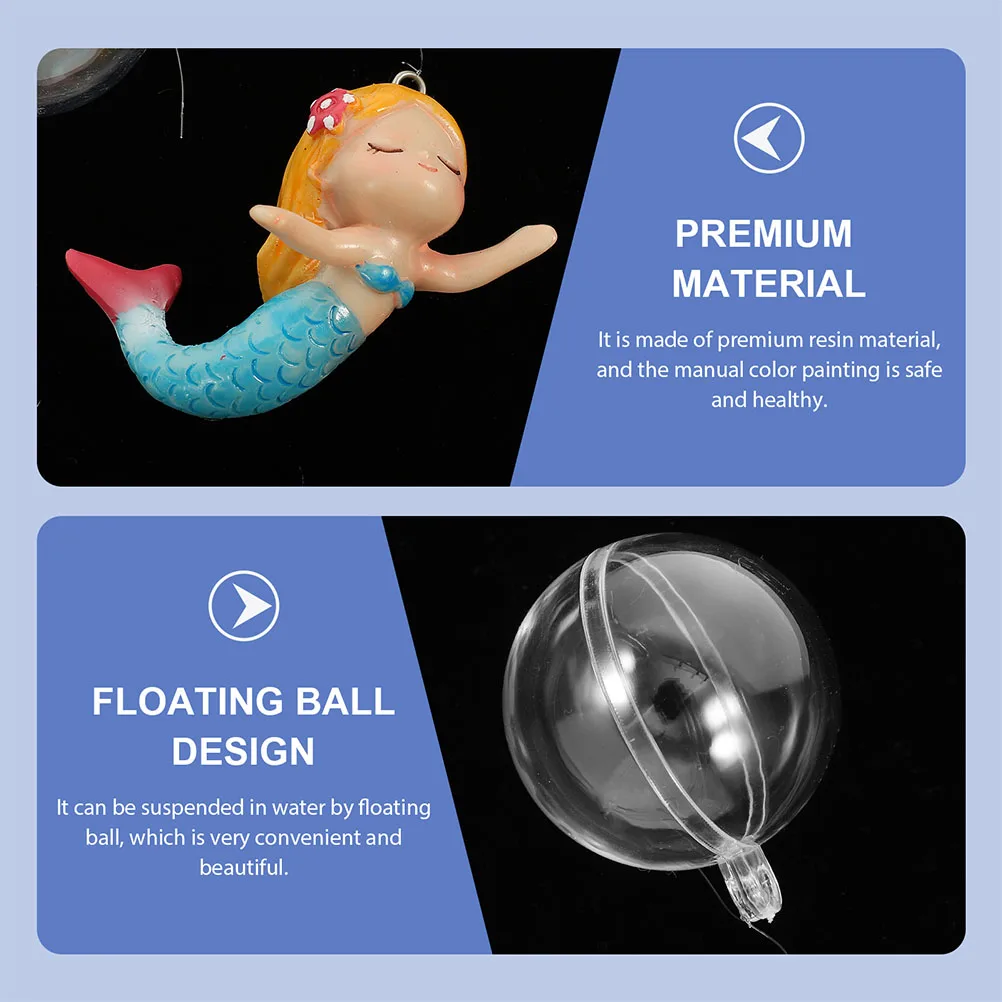 

2Pcs Floating Mermaid Fish Tank Decoration Aquarium Craft Mermaid Ornament Floating Adorn Aquarium Decor Fish Tank Decorations
