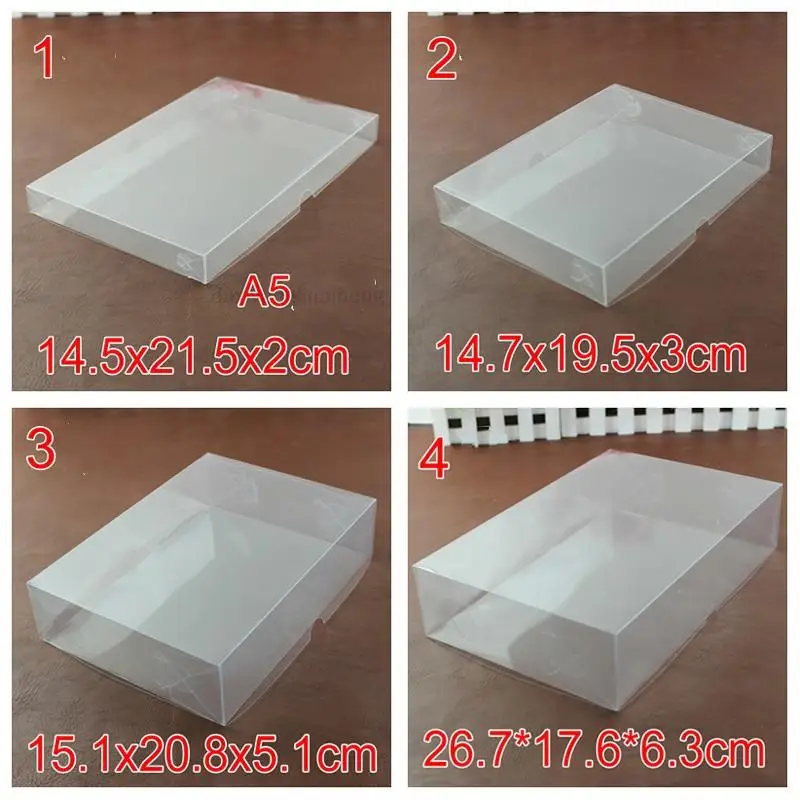 10pcs/lot 17.6x26.7x6.3cm PVC Packing Box Fold Plastic UP And Down Cover Folding Box Universal Transparent Packing Boxes