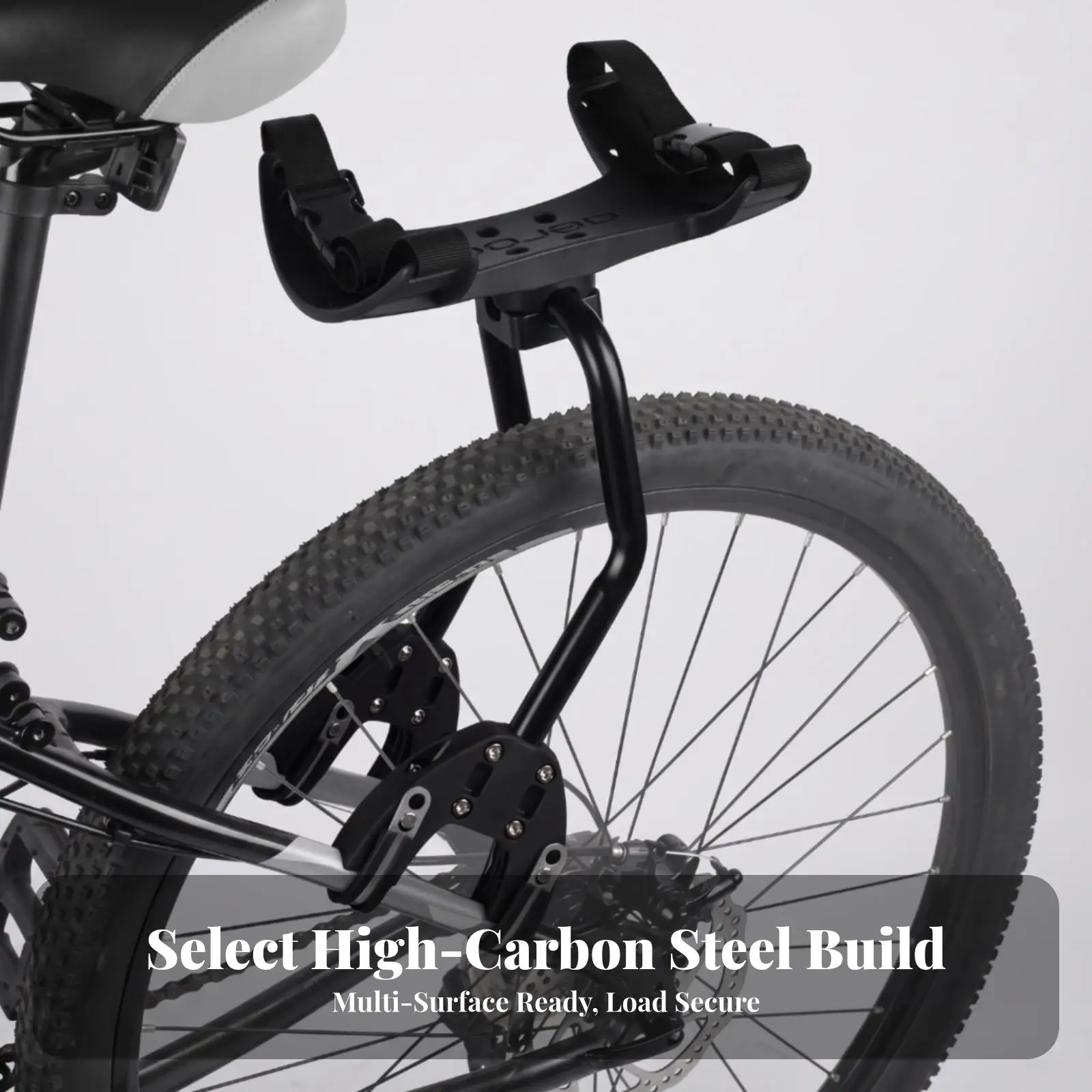 Bike Rear Cargo Rack High-Carbon Steel Rear Bike Rack Bike Luggage Carrier Heavy Duty 50kg Capacity for Cyclists