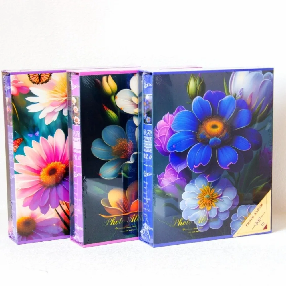 6 Inch 200 Pockets Photo Album Large Capacity Insert Pocket Scrapbook Album Laminated Slip-in Picture Albums Photo Collection