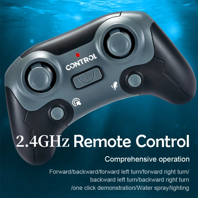 2.4GHz RC 공룡 모사사우루스 모델 시뮬레이션 장난감 원격 제어 보트 방수 스프레이 어린이 소년 장난감 선물 야외 수영장 물놀이 ​