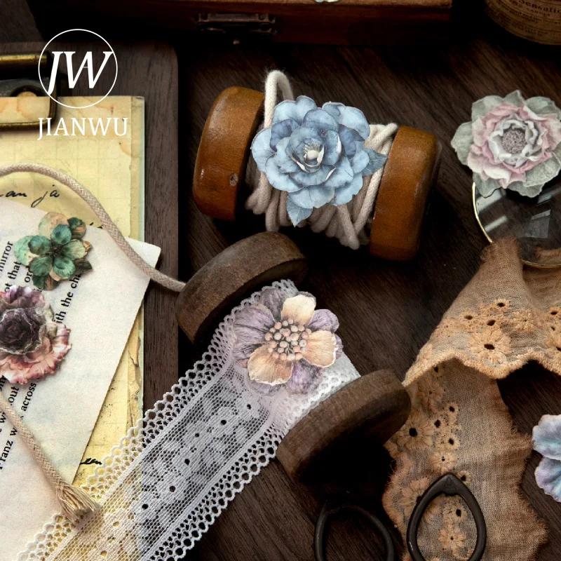JIANWU Collect Small Things Series Vintage Flower Item Landscape Material Collage Sticker Creative DIY Journal Stationery view 4
