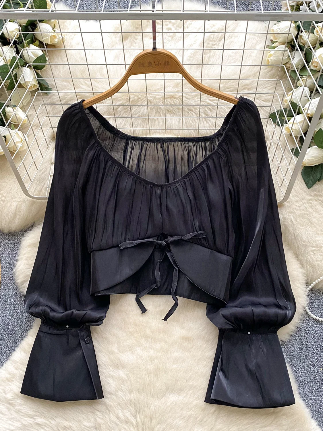 

Faionable ort Svel Me irt, женский осенний топ 20225, высококачественный универсальный топ с обнажением живота, свободный крой во французском стиле