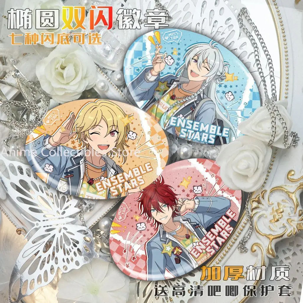 

Ensemble Stars Reisein Mao Anime Badge Tinplate Ellipse Brooch Cartoon Figure Badges Backpack Clothes Lapel Pin Props