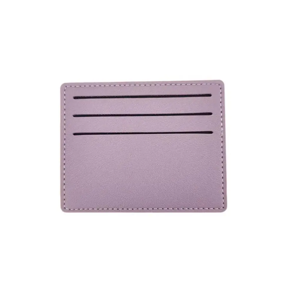 Porte-cartes en cuir PU de couleur unie, multi-positions, simple, pour cartes d'identité et de crédit, étui de contrôle d'accès, style coréen, petit porte-cartes