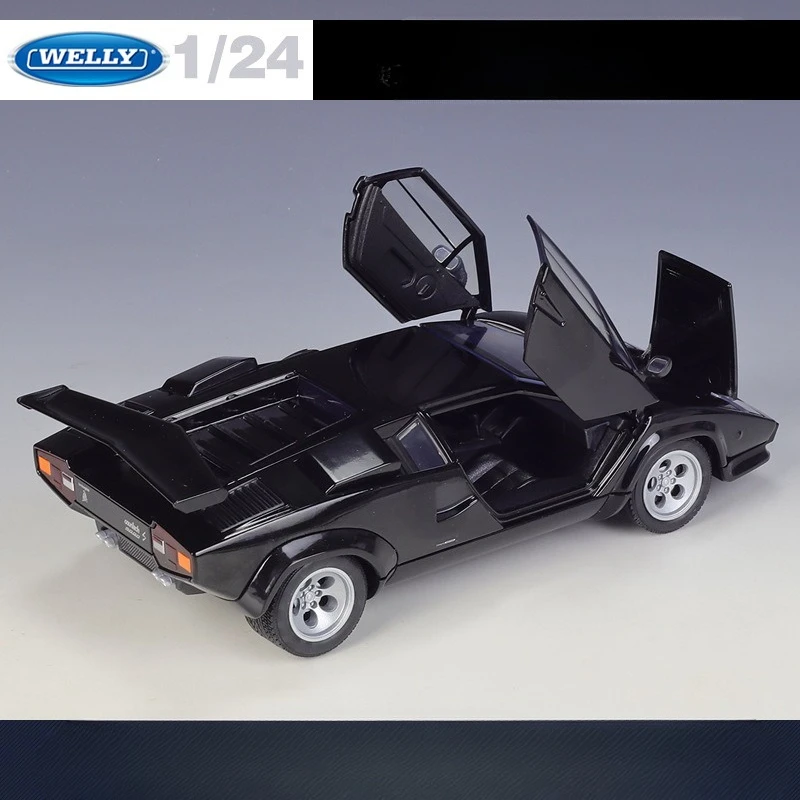 Welly 1:24 Lamborghini Countach LP5000s 합금 스포츠카 모델 다이캐스트 금속 자동차 차량 모델 어린이 장난감 선물 H25L26