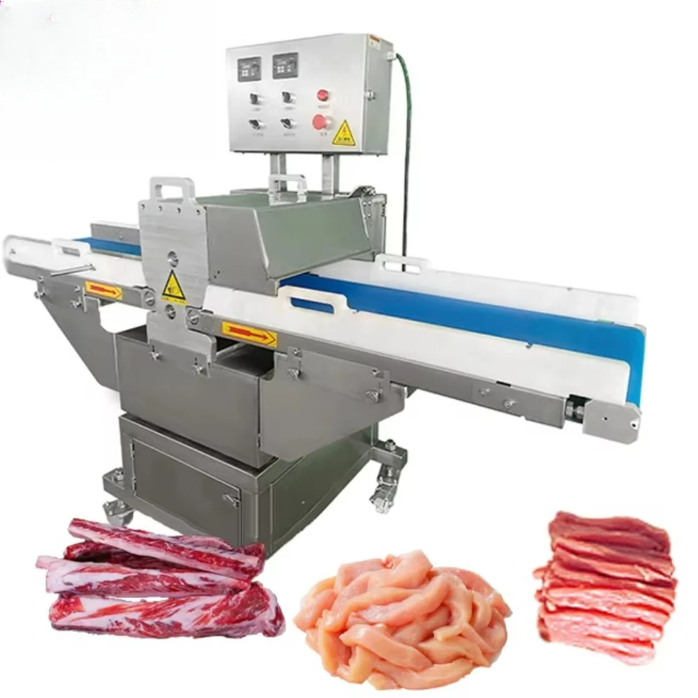 Control Automatic Frozen Fresh Poulty Beef Chop Rib Sausage Bacon Cheese Meat Slicer Slicing Cutter Machine Price