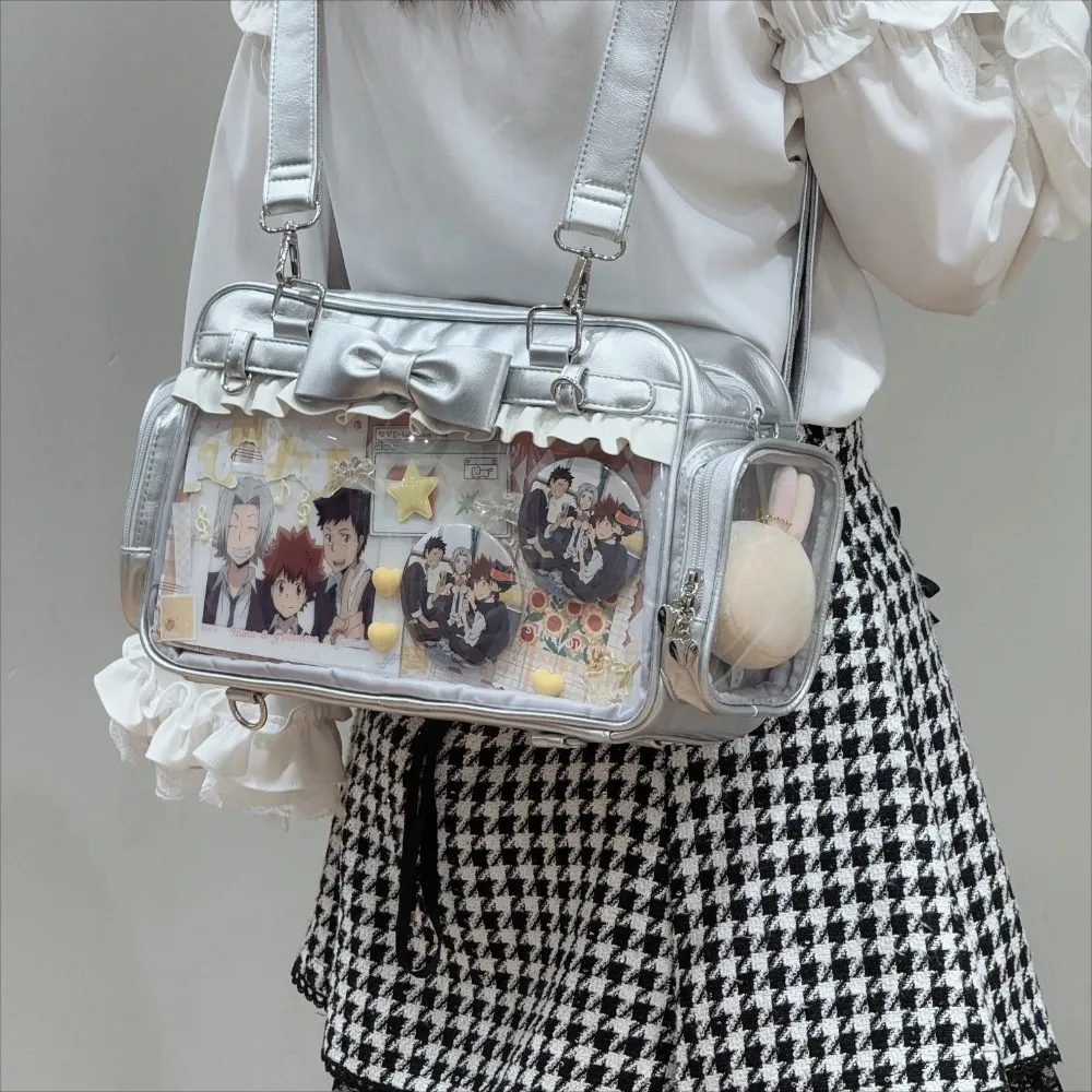 Bow Ita Bag Large-capacity Mochila Lolita Original Mochilas Mujer Versatile Backpack Bolsas Feminina Lace Heart Bags for Woman