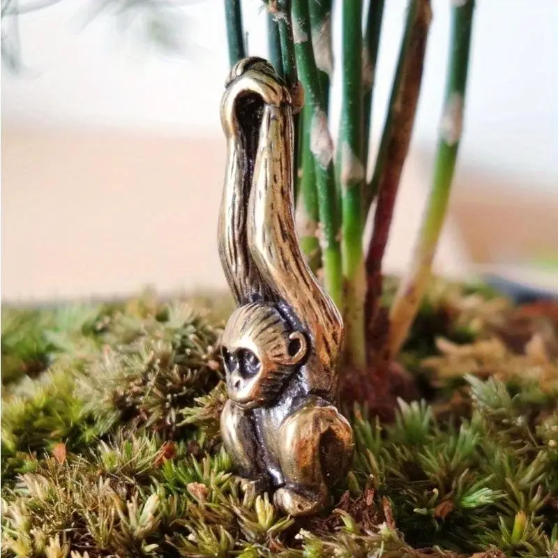 Kreative Affen-Tierstatue aus Legierung, künstlerische Figur, Dekoration für Zuhause, Büro, Schreibtisch, Tischdekoration, Weihnachtsgeschenk – Detail 7