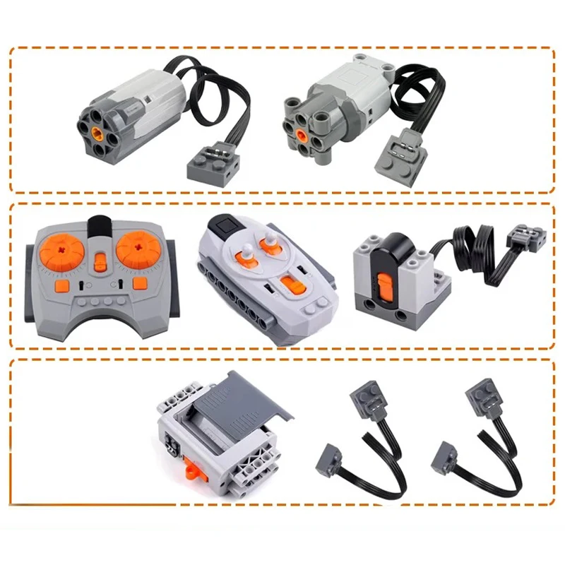 

M/L Motor Technology PF Blocks Power Function Extension Remote Control RC Building Block Parts For Car Robot Modified DIY Toys