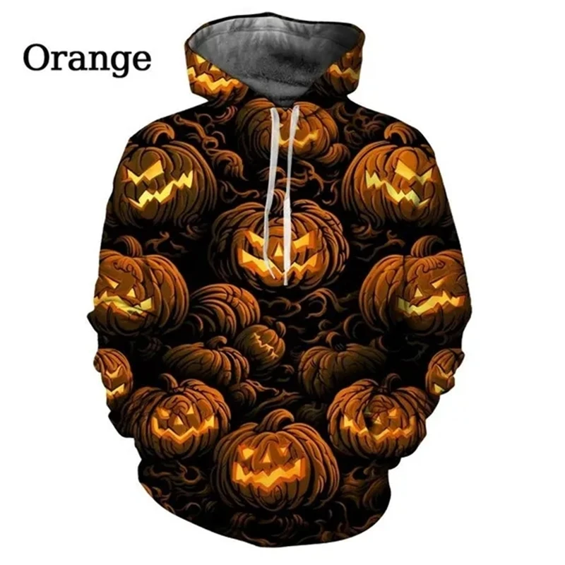 Lantern Pumpkin Pattern 3D Print Hoodies Men Women Oversized Hoodie Pullovers Hooded Sweatshirts Tracksuit Coats Kids Clothing