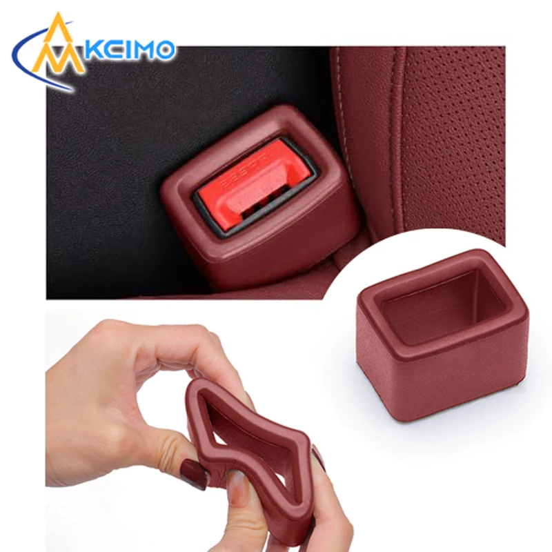 Car Seat Belt Buckle Guard Protector - Silicone Cover Holds Belt in Upright Position, Universal Fit for Most Auto Models