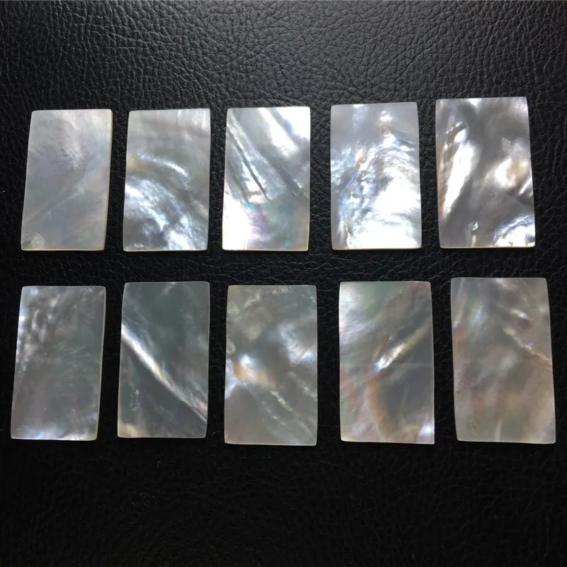 5/10PCS 30x20mmx1mm White Natural Mother Of Pearl Shell Slice DIY Musical Instrument Accessories and Wood Inlay Carved Material