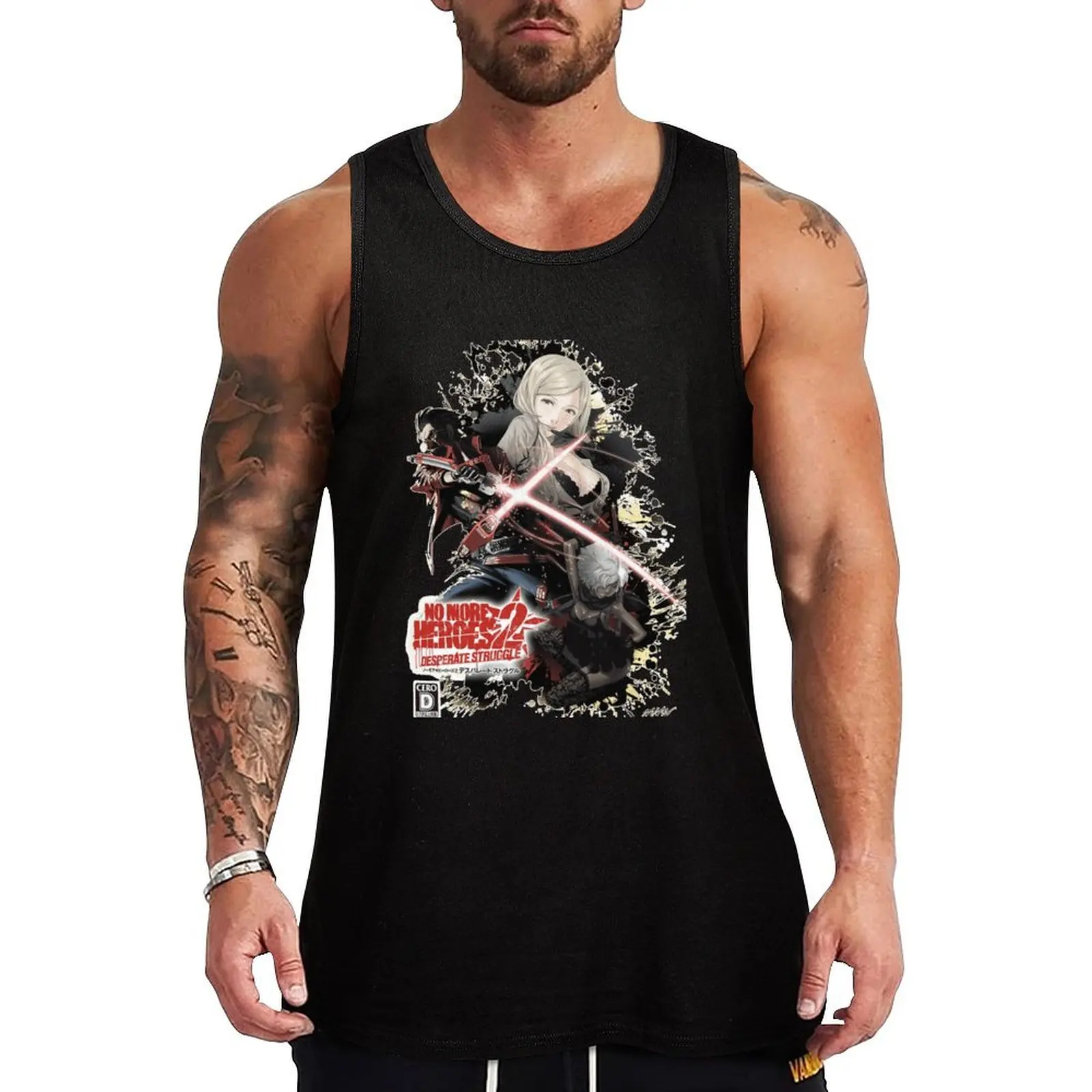 

No More Heroes 2 Tank Top Men's gym sleeveless vest men T-shirt for fitness