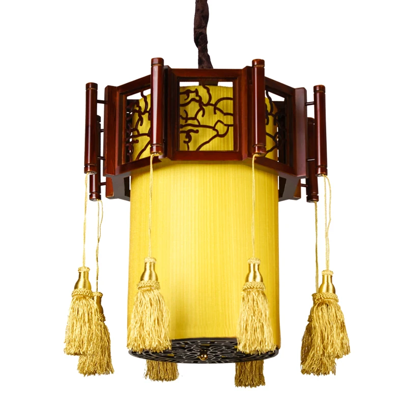 Chinese antique solid wood palace lamp, lantern, pendant lamp, tea house, restaurant, hotel balcony