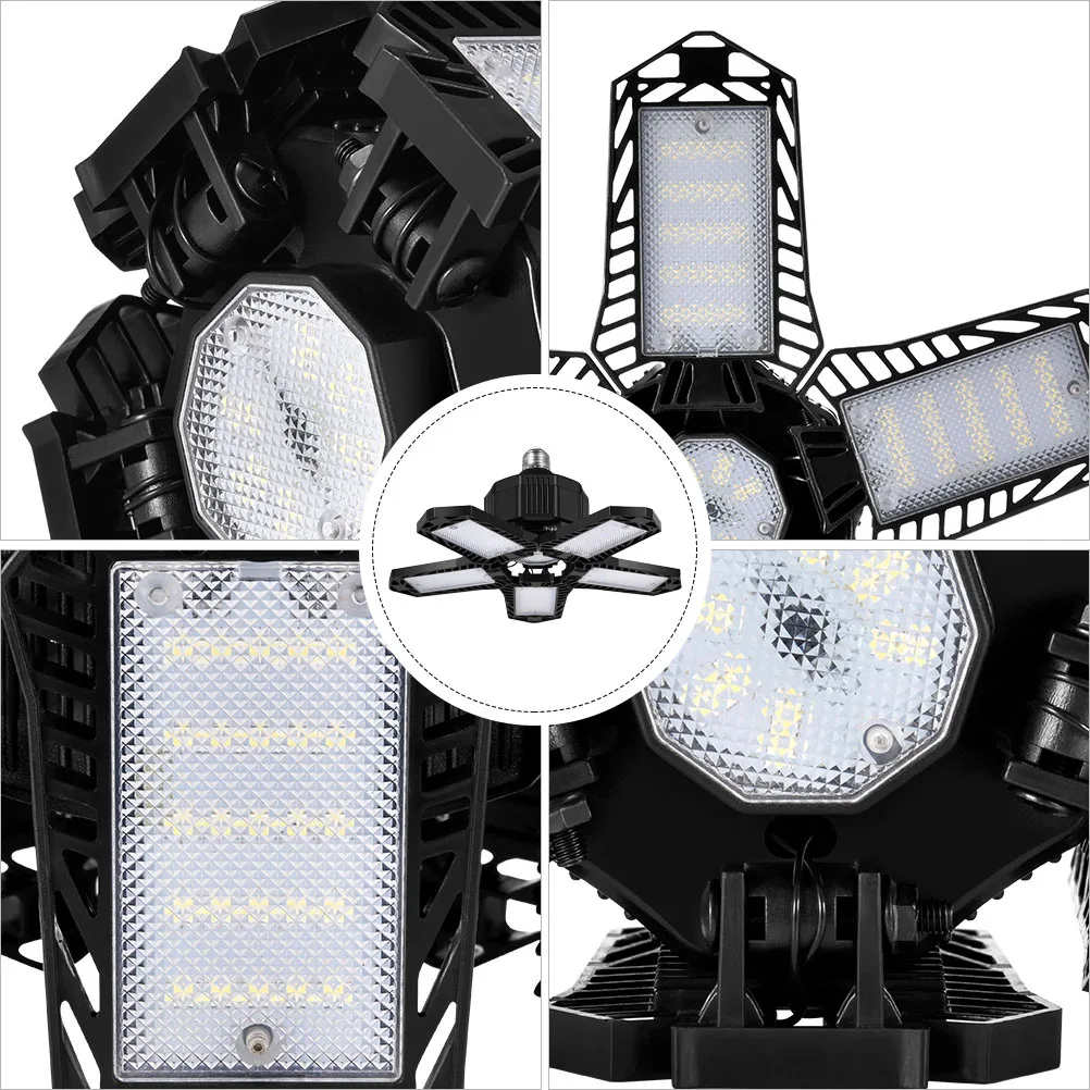 

Ultra Bright 80W Led Garage Light Adjustable Ceiling Lamp 5 Foldable Panels 360 Degree Lighting Energy Saving