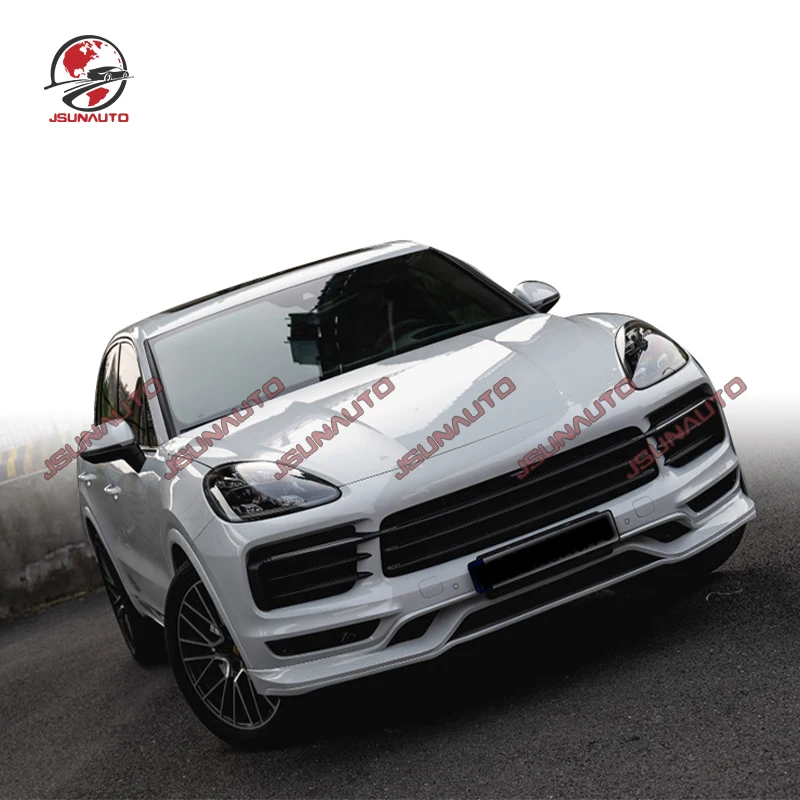 

Front Bumper For Cayenne Unpainted PP Material Body Kit For Porsche Cayenne 9Y0 Side Vents Wheel Eyebrow Modified Rear Spoiler