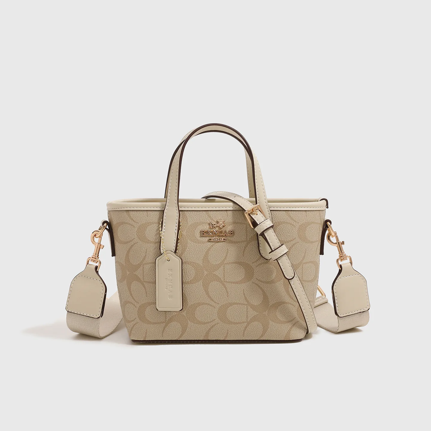 

Новая женская классическая мини-сумка-тоут 2026 года с монограммой, дизайн в виде корзины, на плечо/через плечо, модная повседневная женская сумка