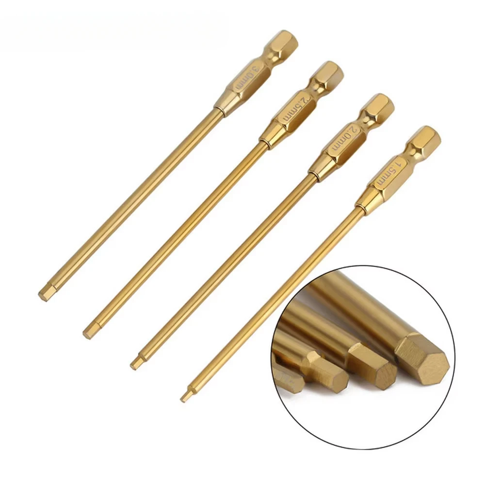 경질 합금강 금속 6.35mm 육각 렌치 스크루 드라이버 도구 RC 모델 자동차 용 전기 스크루 드라이버 1.5/2.0/2.5/3.0mm