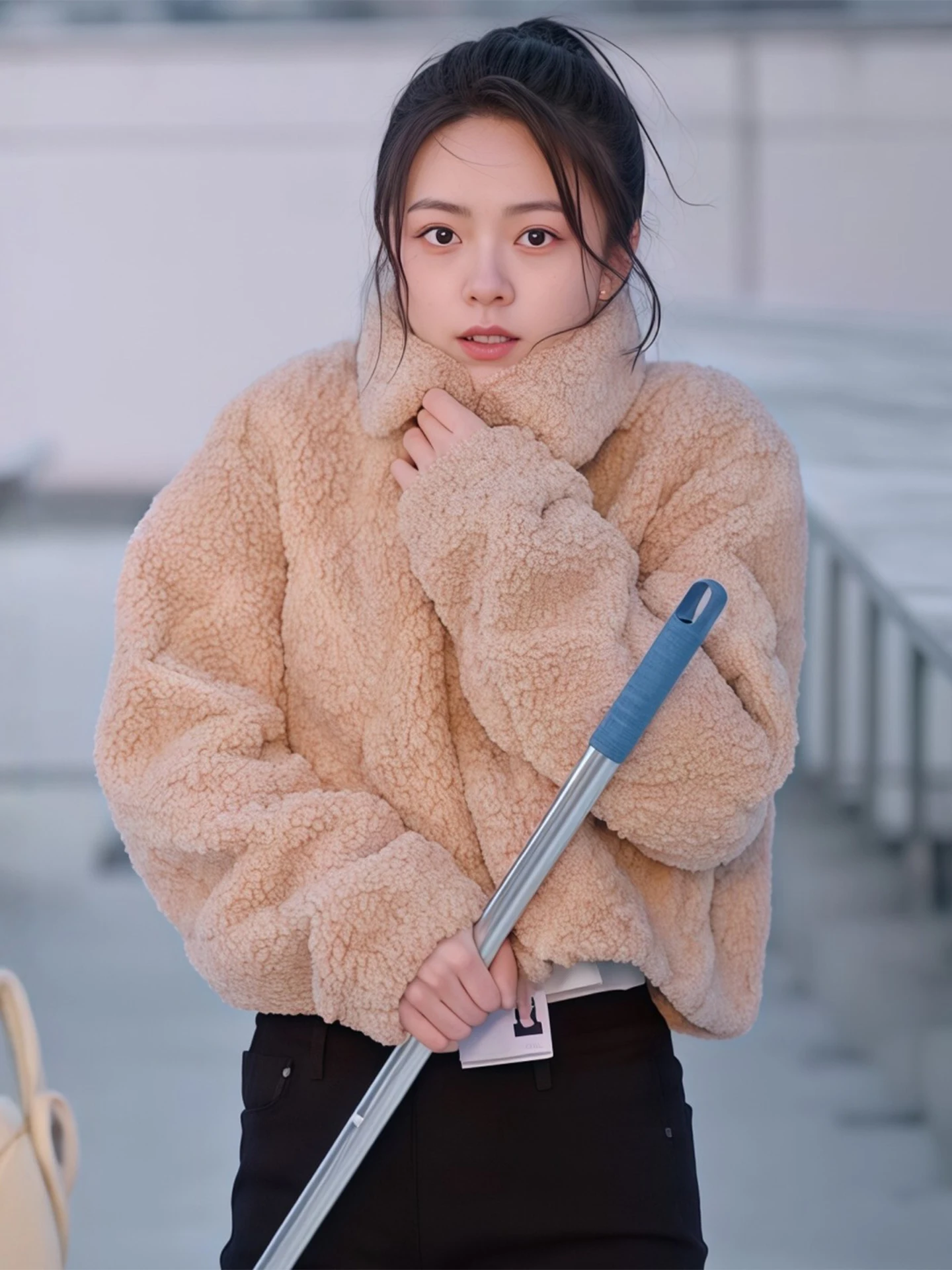 

Ultra-Soft ort Lamb Fur Jaet Women's Unique Beautiful Celebri Zhao Jinmai Sunlike Star Clipper Commute Sle Zipper