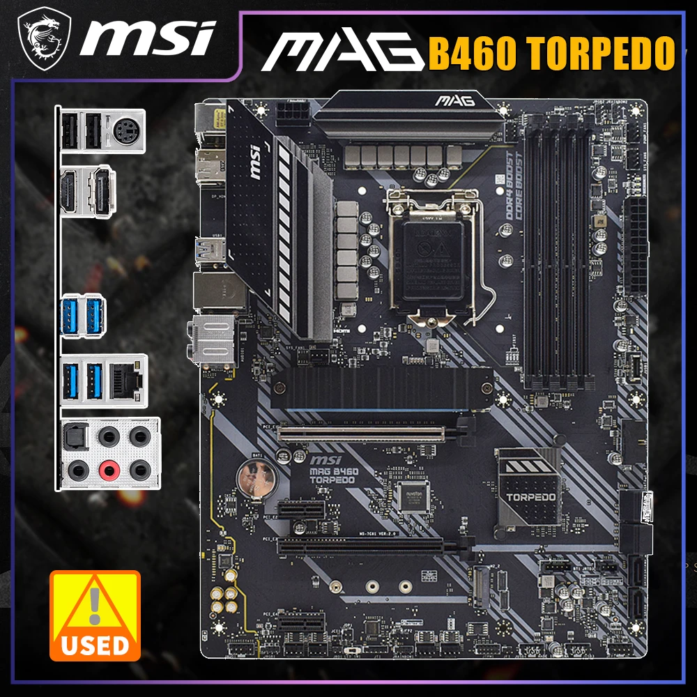 

Материнская плата MSI MAG B460 TORPEDO LGA1200, поддержка i9-10900K i7-10700KF i5-10400F i3-10100F, процессор 4xDDR4, 2933 МГц, 128 ГБ M.2 NVME HDMI