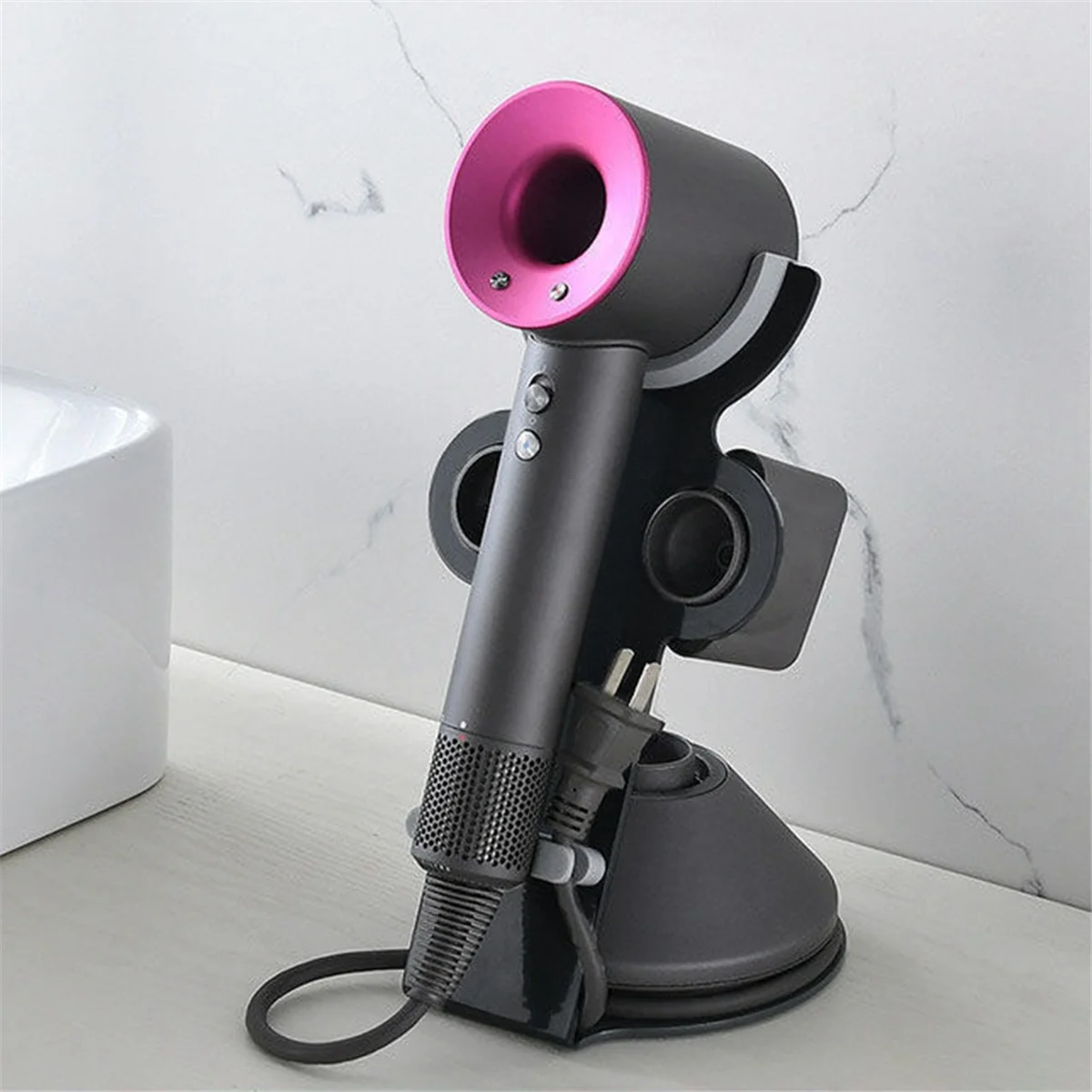 For Laifen Hair Dryer Stand Vertical Bathroom Anti-Scratch Hair Dryer Storage Shelf Black