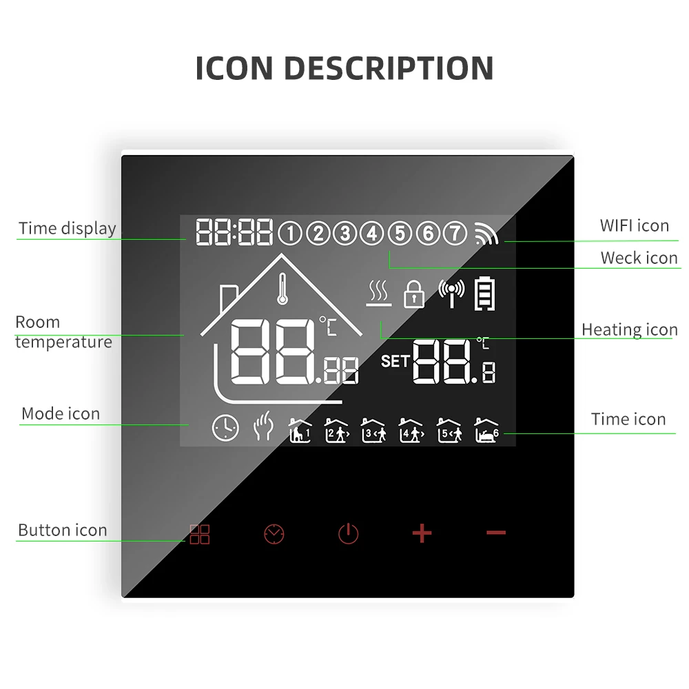 S4/M4A 16A Wifi Smart Floor Heating Thermostat LCD Display Controller Intelligent Digital Humidity Controller Heating AC100-240V