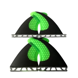 Carbon Fiber Surfboard Fins Single Tab Quad Fin Performance Honeycomb Fiberglass Surfboard Fins Quad Set (2pc G7+2pc GX)