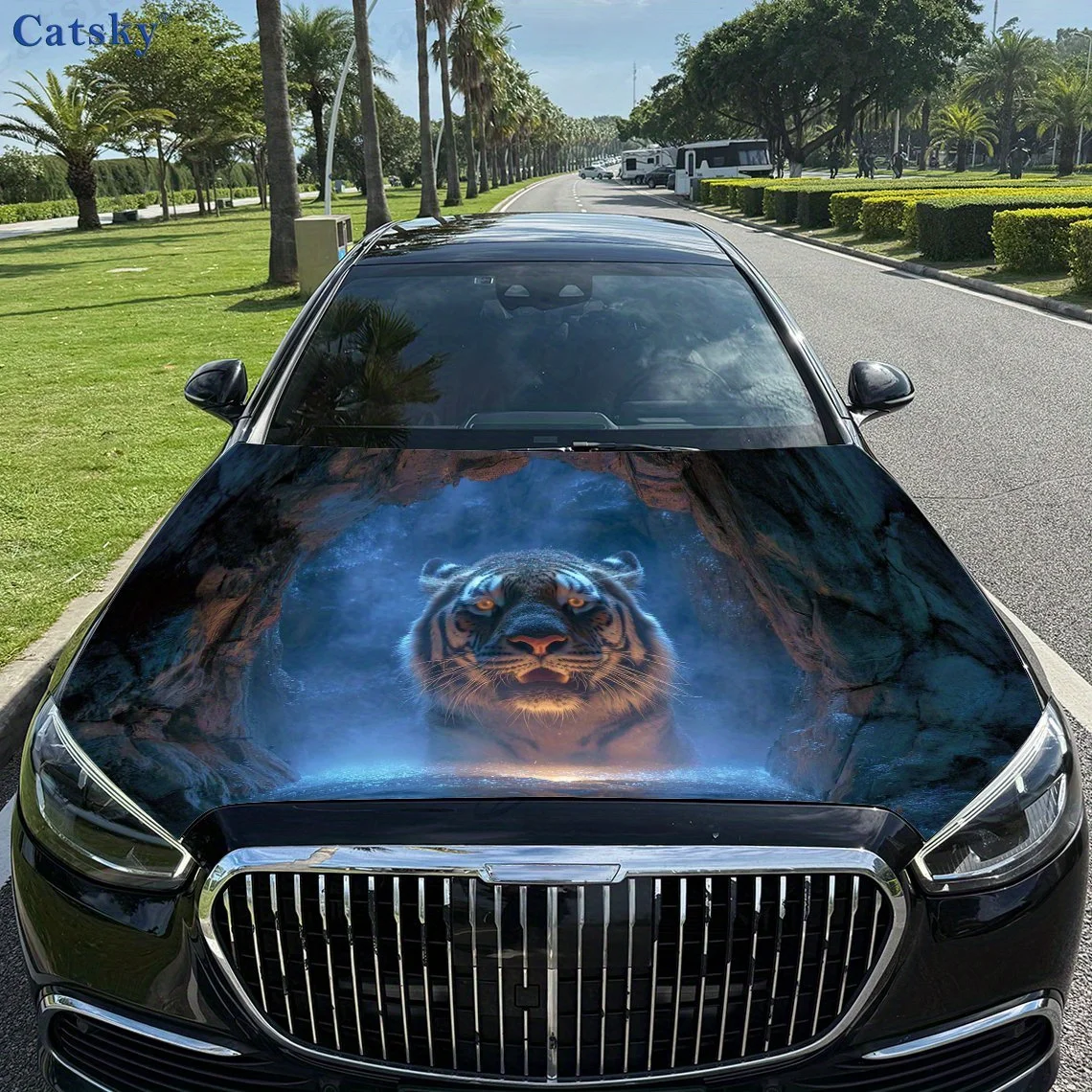 

Cool Tiger print,car hood stickers,PVC waterproof Self adhesive car hood sticker,car hood decoration protection stickers,Auto Ac