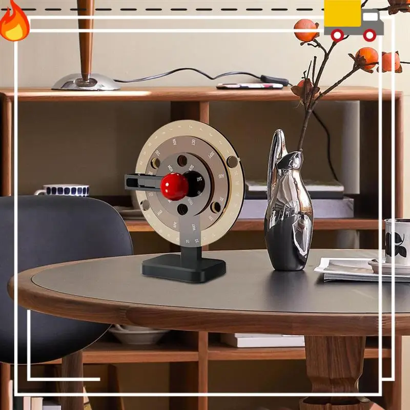 

Discount-Calendar Acrylic Disc Decor Tabletop Calendar Novelty Simple Manual Rotating Calendar Desktop Decorative