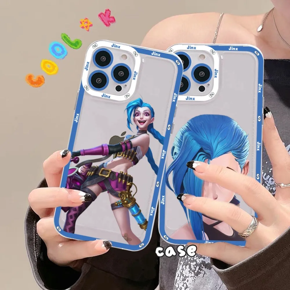 League of Legends Jinx Phone Case For iPhone 15 11 12 13 14 Mini Pro Max XR X XS TPU Clear Case