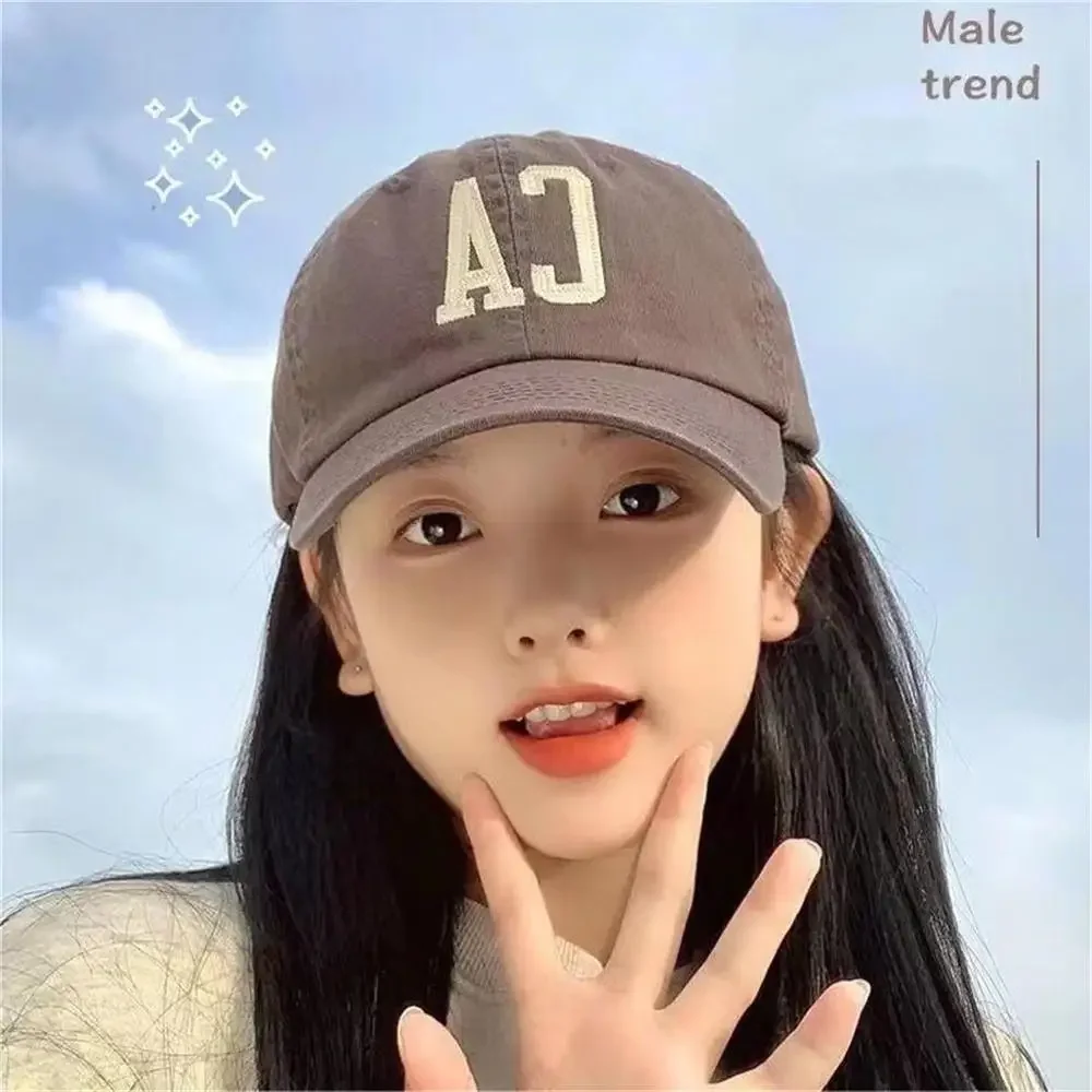 Fashion Simple Solid Color Letter Baseball Cap for Men Women Korean Summer Sunscreen Baseball Cap All-match Duck Tongue Hat