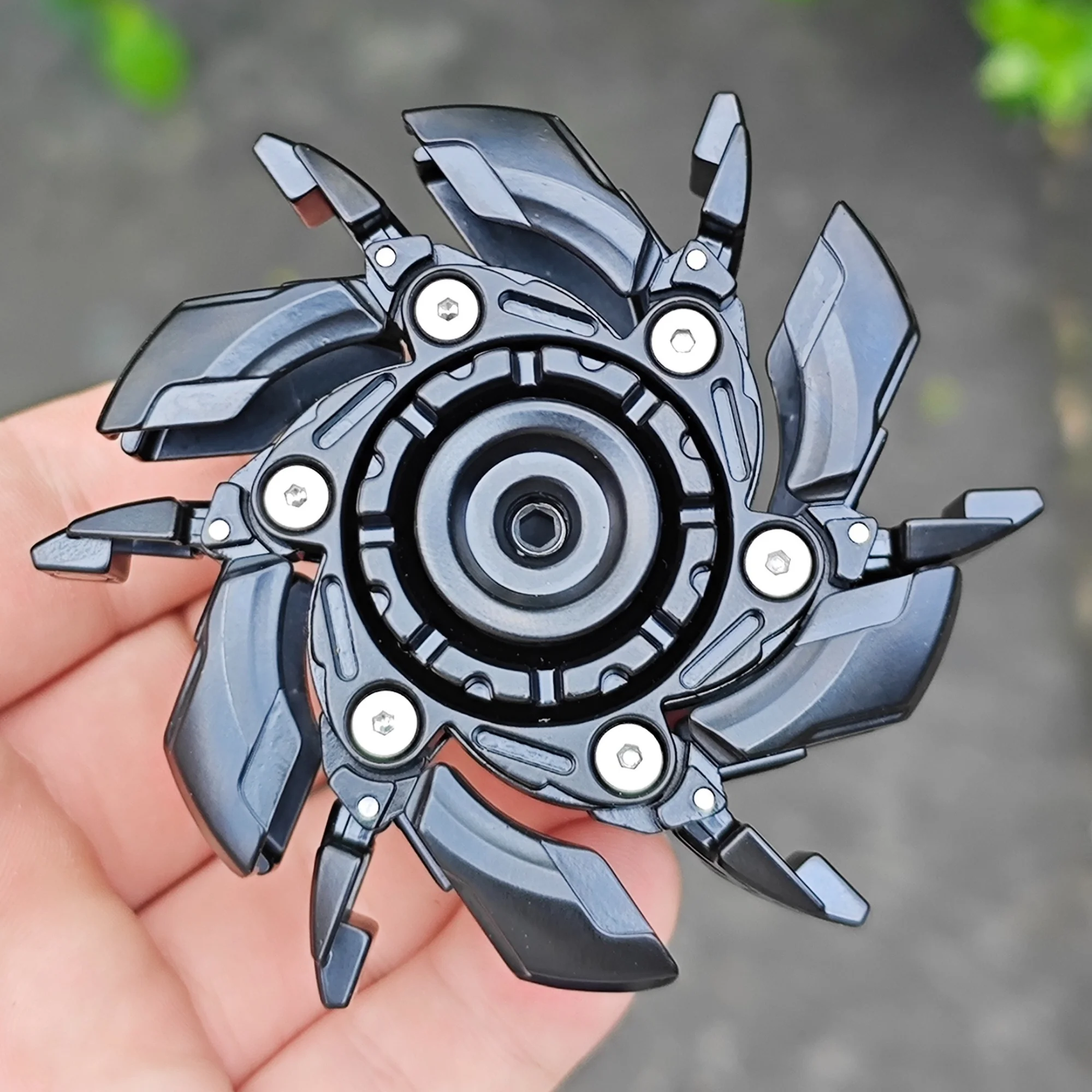 EDC Fidget Sliders Fidget Toys Stressabbau für Erwachsene Magnetisches Metall Fidgety Mood Buster Open Armor Kreisel Fidget Toys – Detail 9