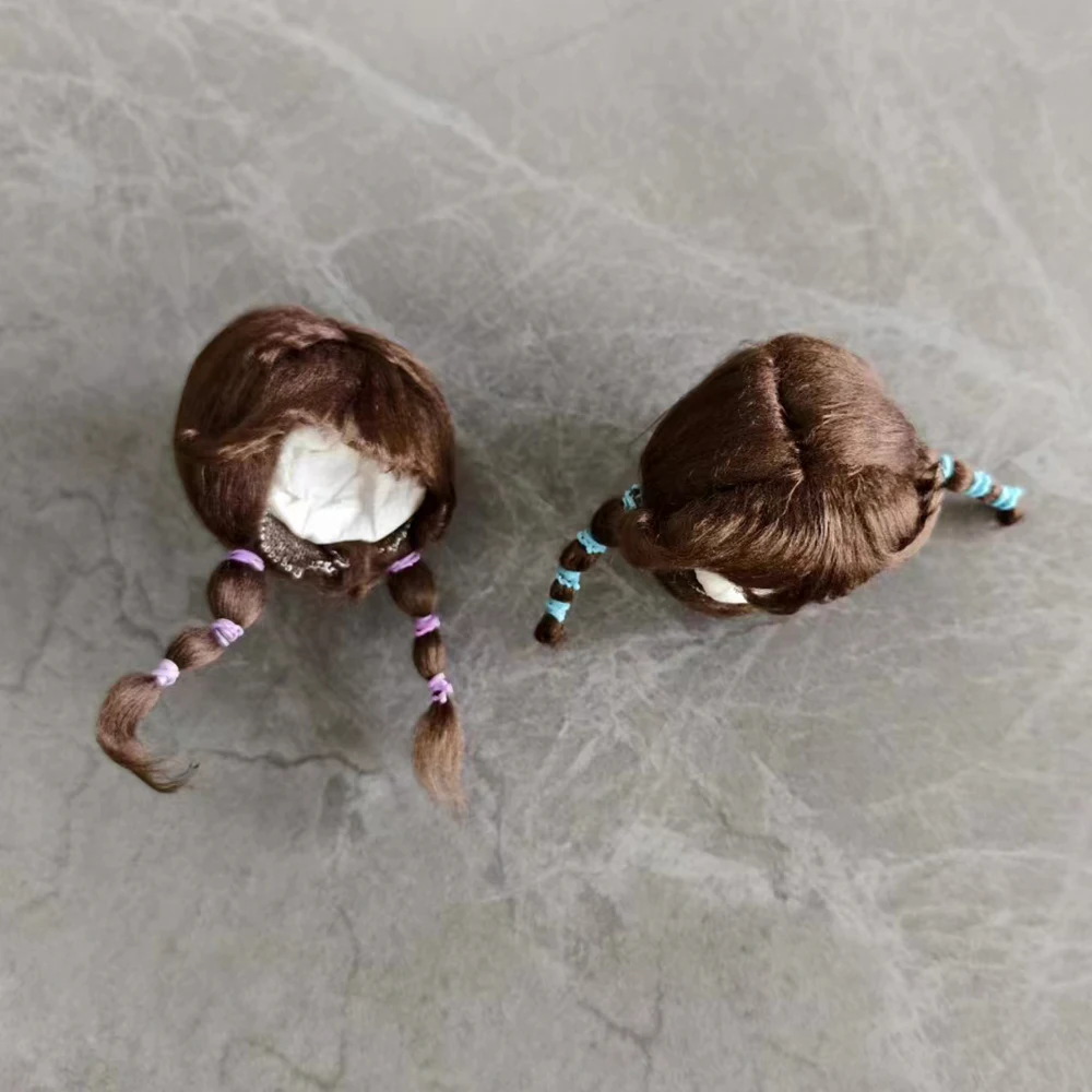 (Customized) Doll's Wig for 1/6 1/8 Bjd Doll Ob11 Diy Girl Toys Dress Up Fashion Hair Play House Doll Accessories, No Doll