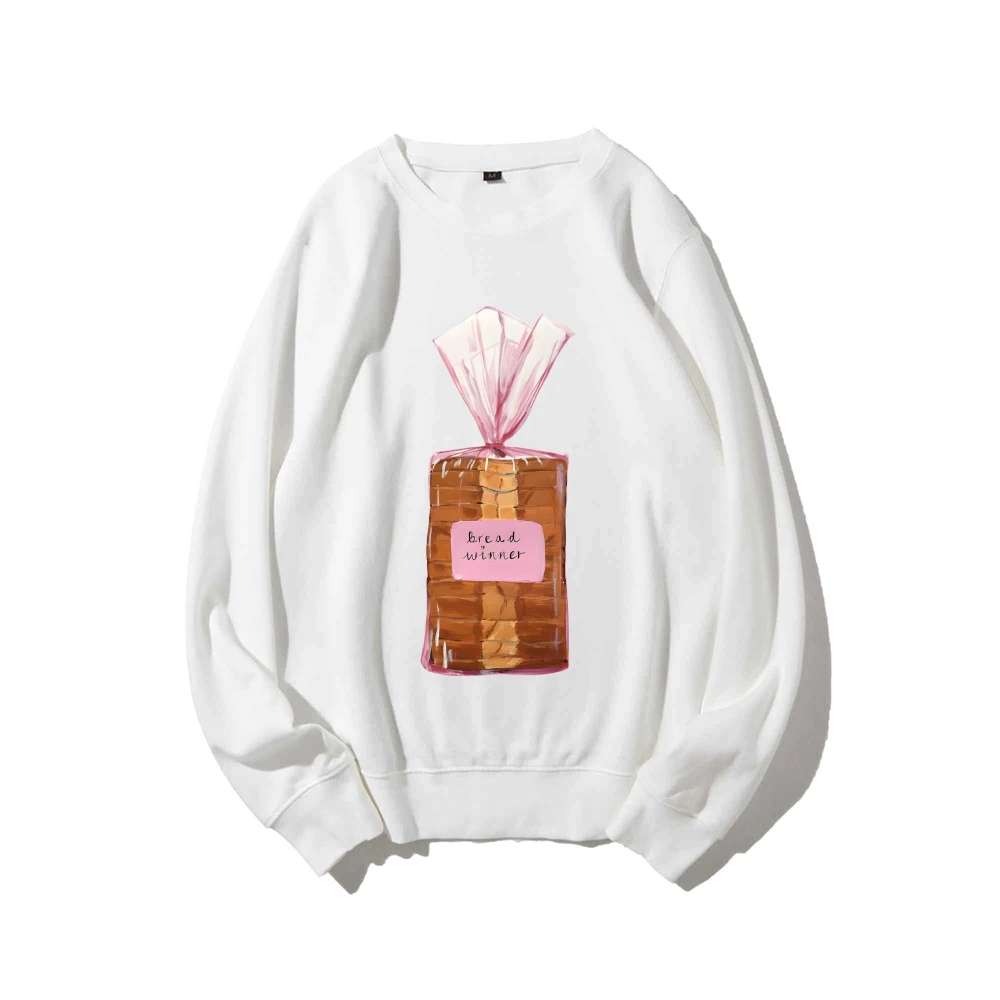 Grafisch sweatshirt Broodloaf-sweatshirt 100% katoen Hoge kwaliteit Oversize kleurrijk sweatshirt Bakkerijprint Grillige Y2K-trend