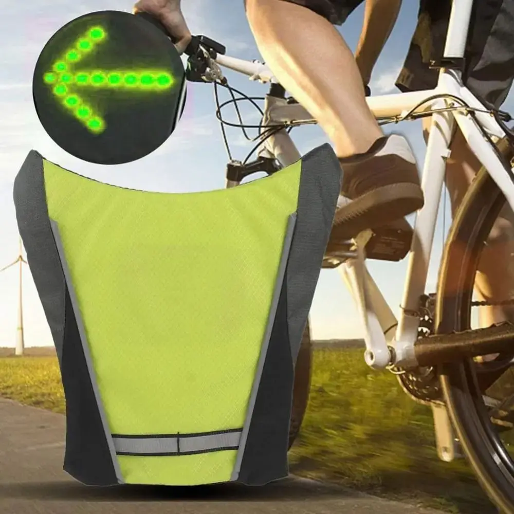 Jogging Signal Light Reflective Vest Safety Bag Gear Remote Control Cycling Vest Breathable Wear Resistant LED Vest Sport