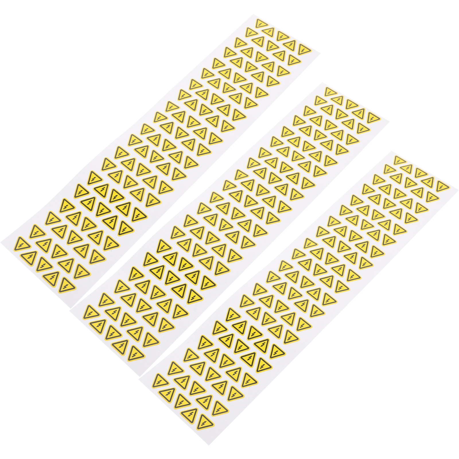

3 Sheets Anti-shock 1 Cm Yellow Triangle Stickers PVC Signs Electric Warning Safety High Voltage Caution