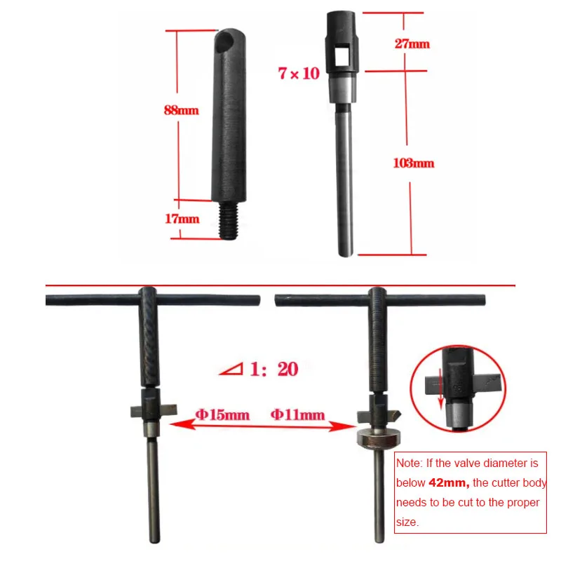 Whole Set Adjustable Hard Alloy Grinding Reamer Handle Cutters for Car Motorcycle Valve Seat Repair Tools 22-63mm valves